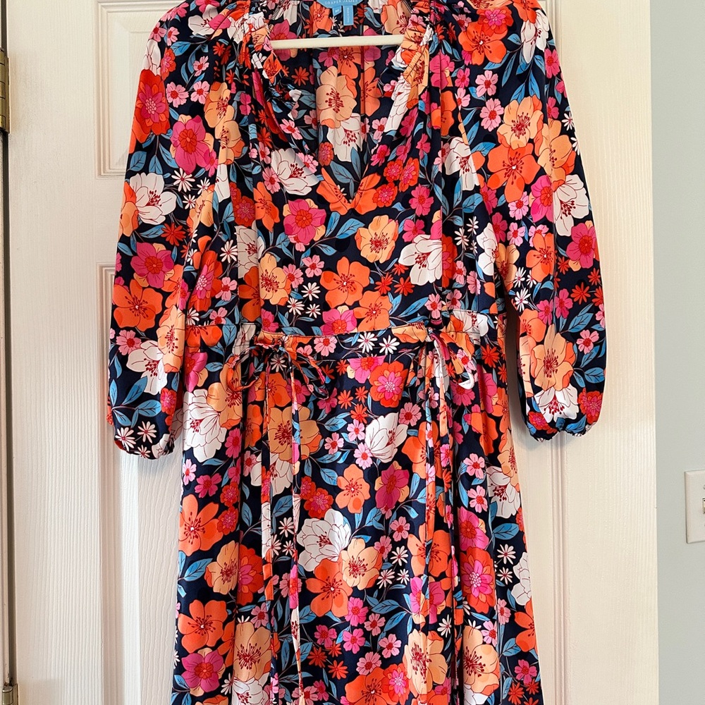 Draper James Floral Print Easter Dress with Belt